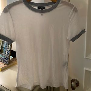 Rag and Bone White Ringer Tee